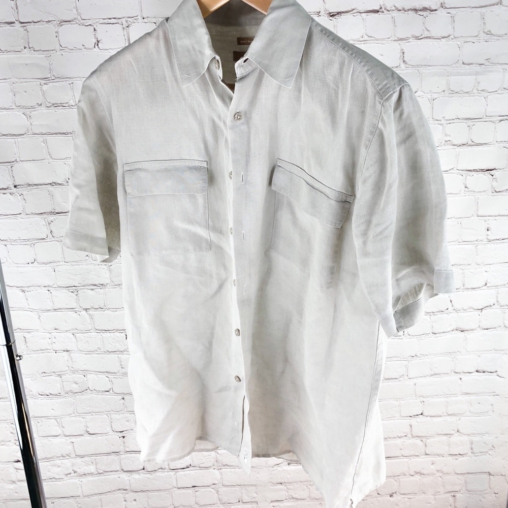 Linen Short Sleeve Button